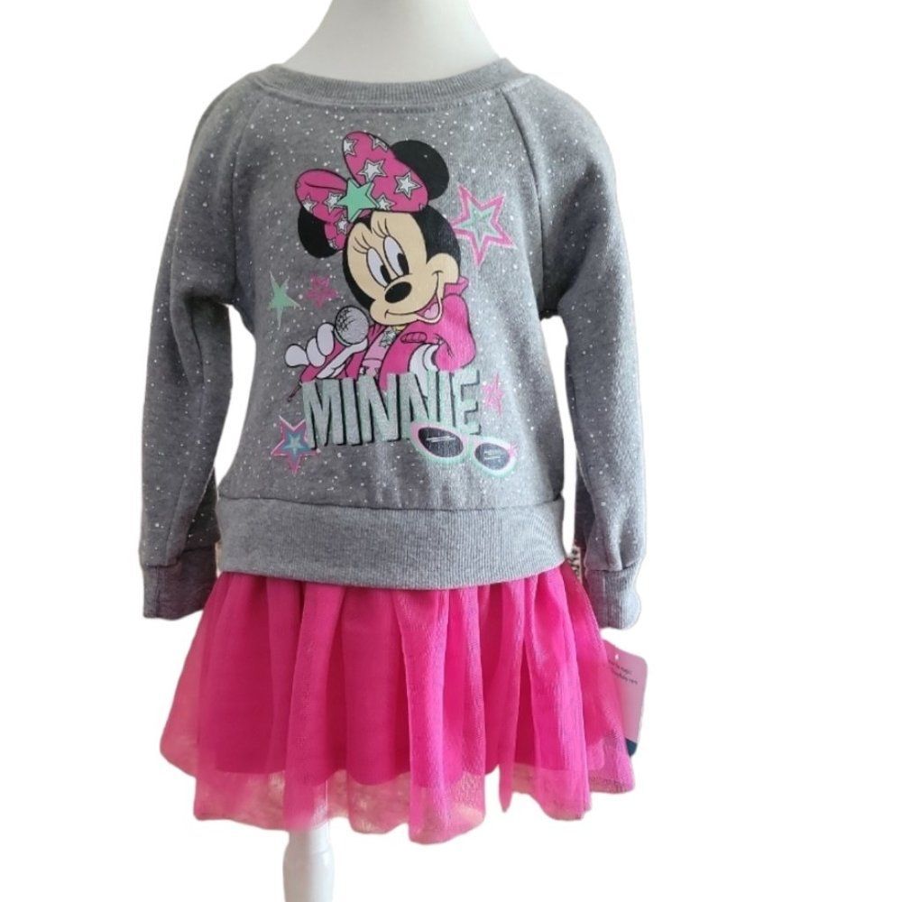 Disney Baby Minnie Mouse Tutu Dress Gray Pink 24 months *
